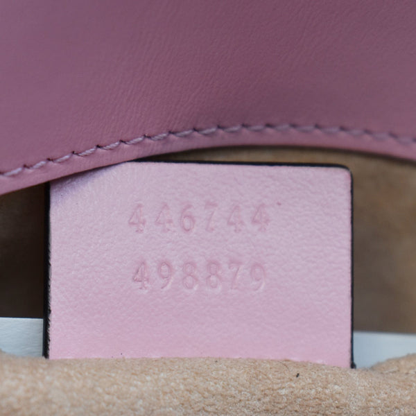 GUCCI GG Marmont Mini Matelassé Leather Shoulder Crossbody Bag Pastel Pink 446744