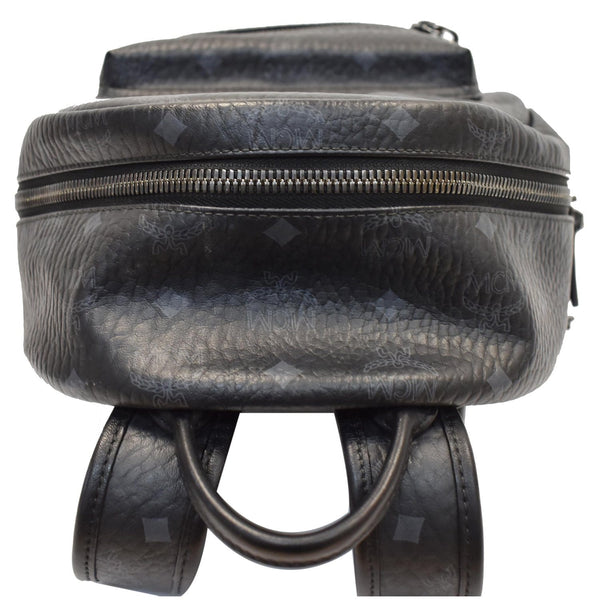 MCM Stark Classic Small Visetos Canvas Backpack Bag Black