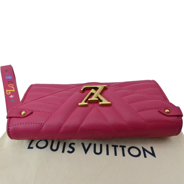 LOUIS VUITTON Love Lock New Wave Long Leather Wallet Pink