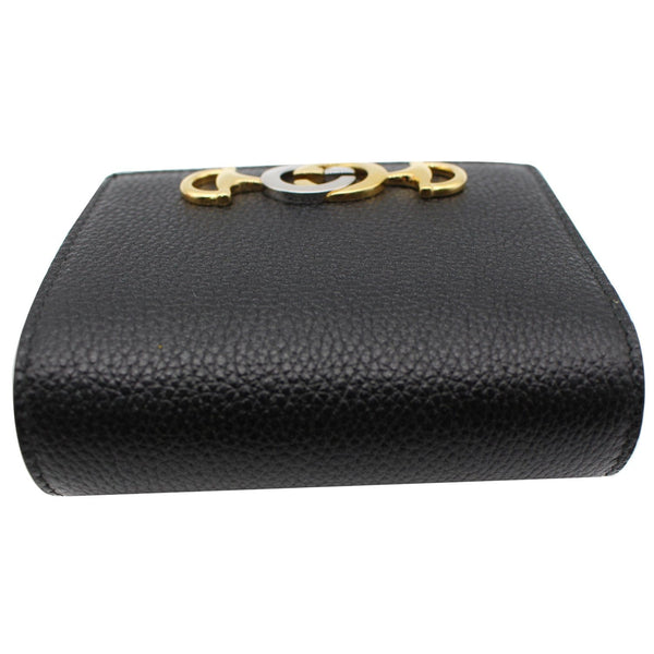 Gucci Zumi Mini Grainy Leather Chain Wallet - logo on front