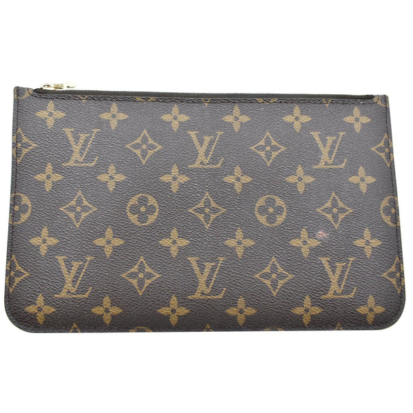 LOUIS VUITTON Neverfull GM Monogram Canvas Pochette Wristlet Pouch Brown