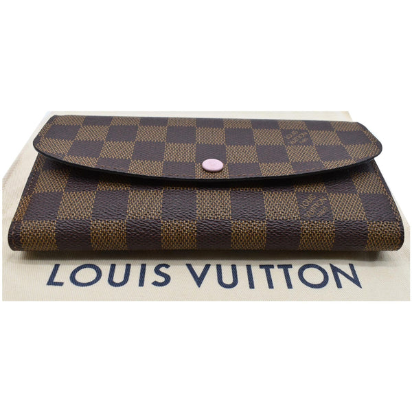 LOUIS VUITTON Emilie Damier Ebene Wallet Rose Ballerine