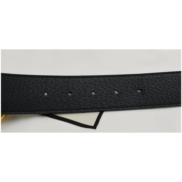 GUCCI Wide Double G Buckle Leather Belt Black 406831 Size 75.30