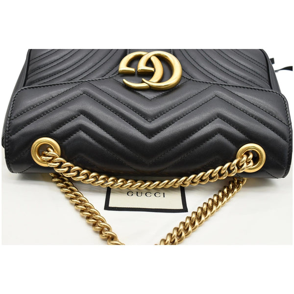 GUCCI GG Marmont Small Matelasse Leather Crossbody Bag Black 443497