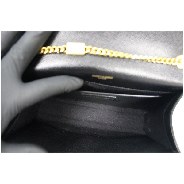 YVES SAINT LAURENT Kate Medium Grain De Poudre Crossbody Bag Black