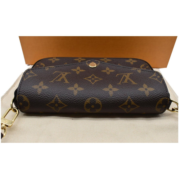 LOUIS VUITTON Felicie Strap & Go Pochette Monogram Canvas Crossbody Bag Khaki Green