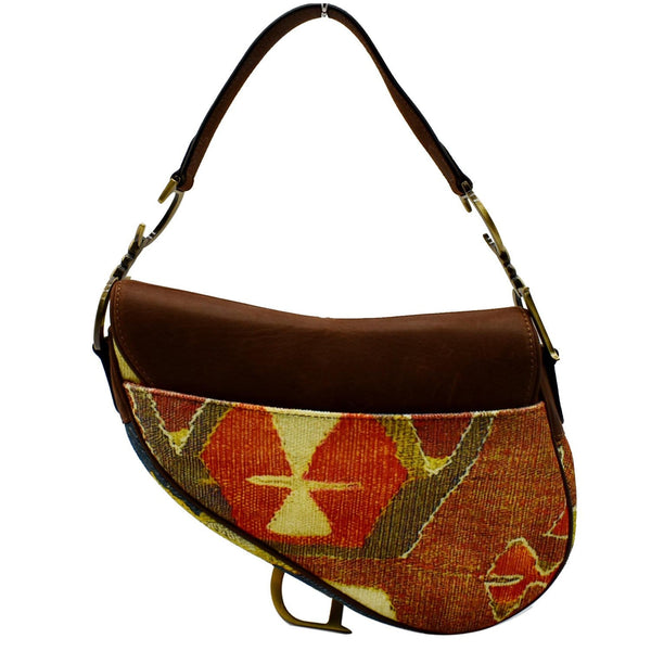 Christain Dior Impression Kilim Tapestry Canvas Saddle Bag
