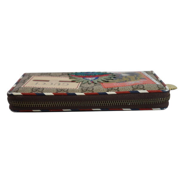 GUCCI Courrier GG Supreme Canvas Zippy Wallet Beige 473909