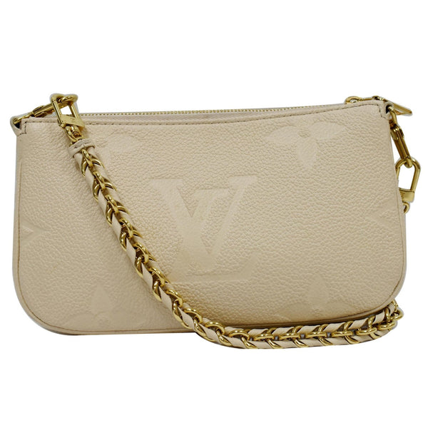 LOUIS VUITTON Multi Pochette Accessories Empreinte Bag Cream