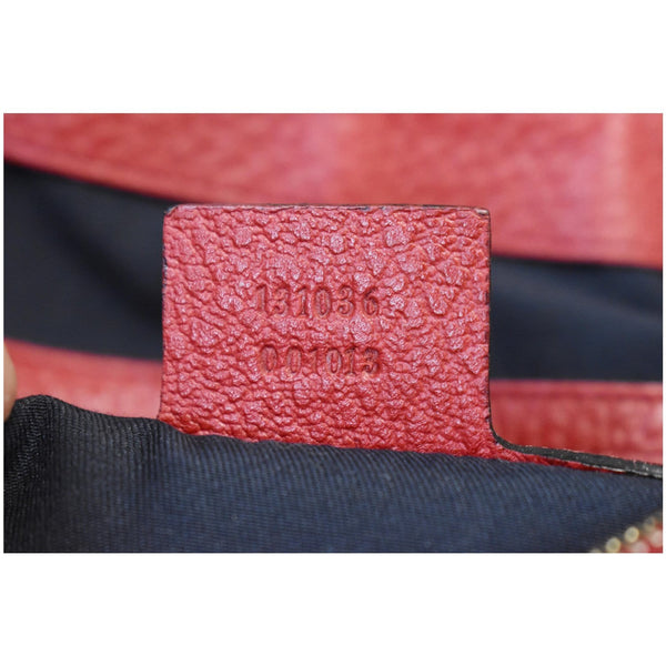 GUCCI Pebbled Leather Bamboo Ring Hobo Bag Red 131036