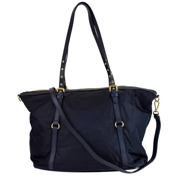 PRADA Tessuto Saffiano Nylon Tote Shoulder Bag Blue