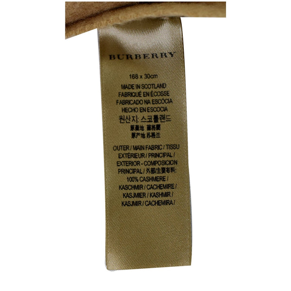 BURBERRY Classic Check Cashmere Scarf Biege