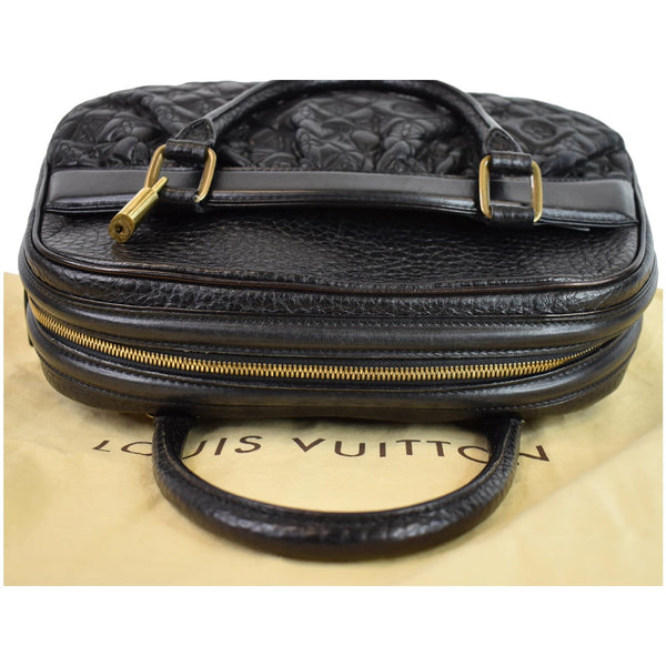 LOUIS VUITTON Mizi Vienna Monogram Leather Satchel Bag Black