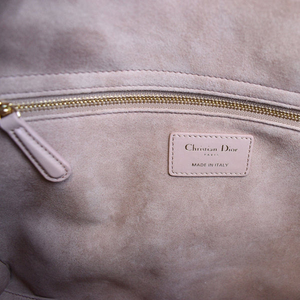 CHRISTIAN DIOR Lady Dior Large Quilted Leather Shoulder Bag Blush