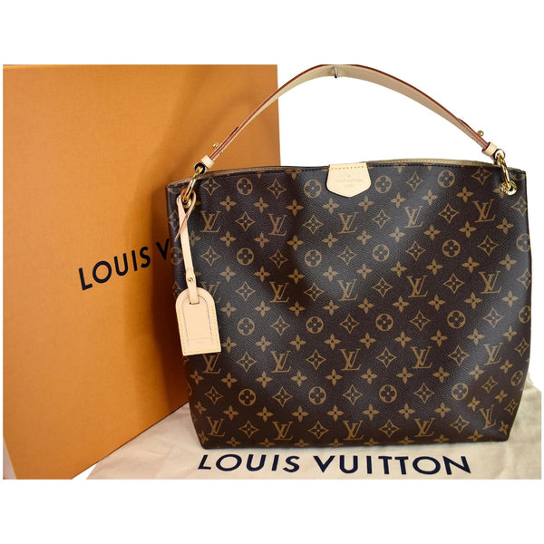 LOUIS VUITTON Graceful MM Monogram Canvas Shoulder Bag Brown