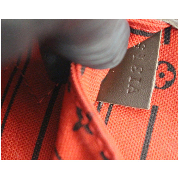 Louis Vuitton Neverfull PM Damier Ebene Tote Bag tag number