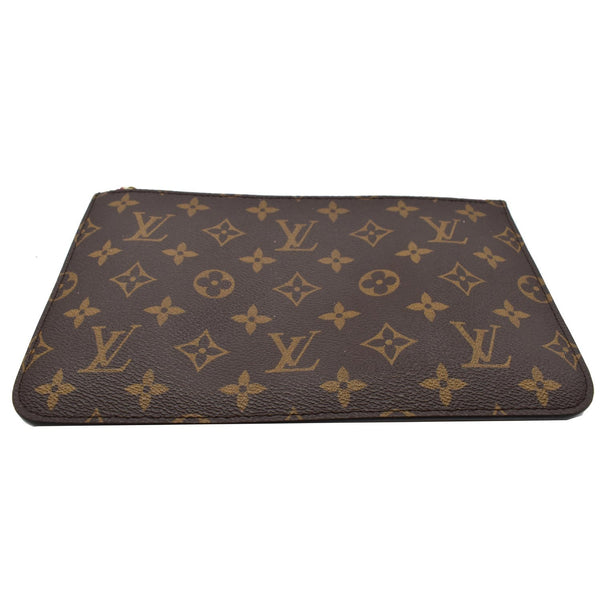 LOUIS VUITTON Neverfull MM Monogram Canvas Pochette Wristlet Pouch Brown