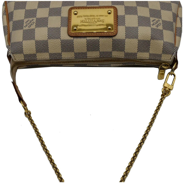 LOUIS VUITTON Pochette Eva Damier Azur Clutch Bag White