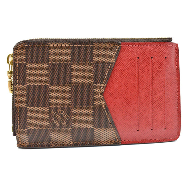 LOUIS VUITTON Damier Ebene Recto Verso Card Holder Brown