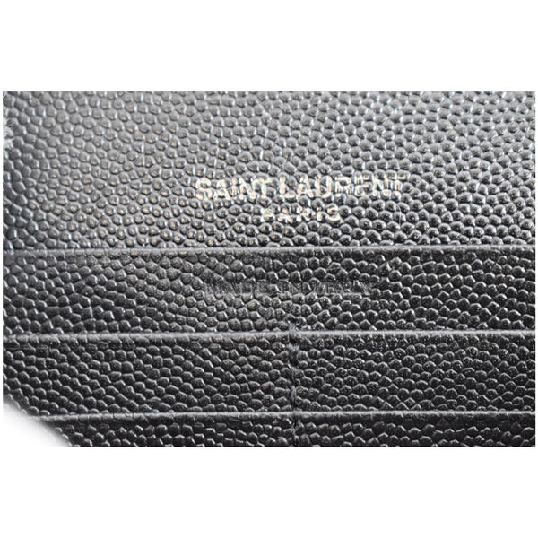 YVES SAINT LAURENT Monogram Grain De Poudre Chain Wallet Black