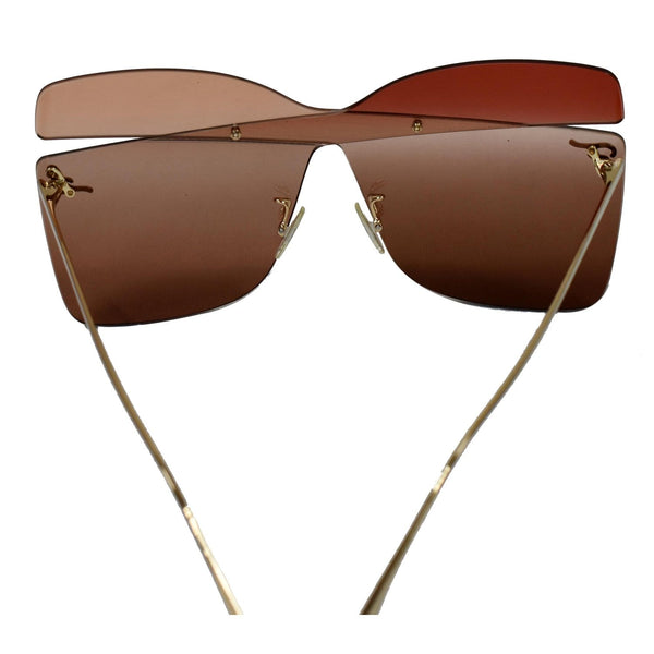 FENDI FF 0399/S 0G63/T4 Red Opal Peach Sunglasses Brown Gradient Lens