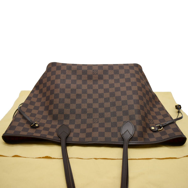 LOUIS VUITTON Neverfull MM Damier Ebene Tote Bag Brown