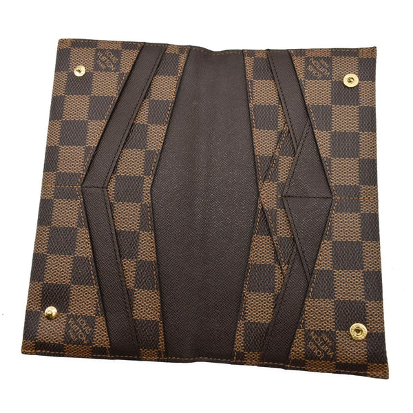 LOUIS VUITTON Long Origami Damier Ebene Wallet Brown