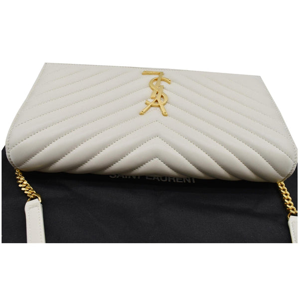 YVES SAINT LAURENT Kate Supple 99 Lambskin Leather Chain Shoulder Bag Light cream