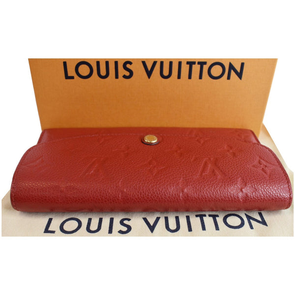 LOUIS VUITTON Emilie Monogram Empreinte Leather Wallet Red