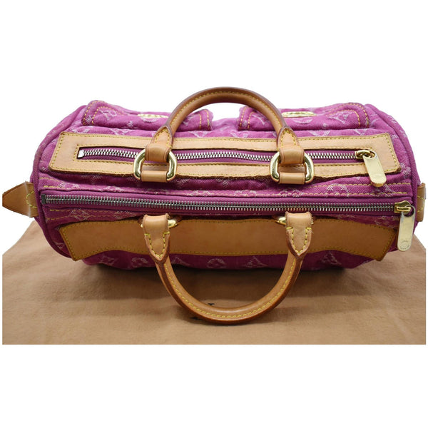 LOUIS VUITTON Neo Speedy Denim Monogram Satchel Bag Pink