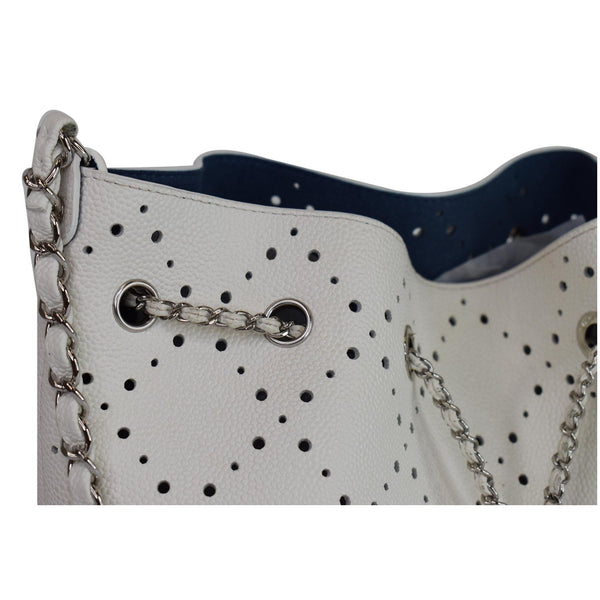 Chanel CC Drawstring Medium Perforated Caviar Bag women