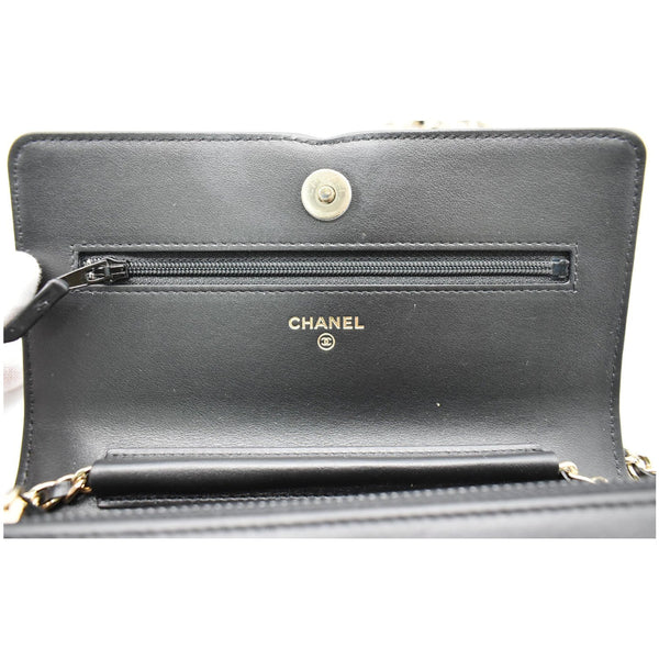CHANEL CC Filigree Small Flap Caviar Leather Crossbody Bag Black