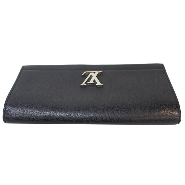 LOUIS VUITTON Lockme II Calfskin Leather Wallet Black
