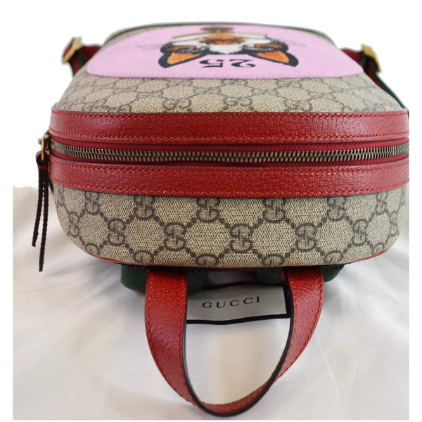 Gucci Bosco GG Supreme Canvas Backpack Bag - red top zip