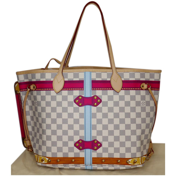 Louis Vuitton Neverfull MM Summer Trunk Damier Azur Bag backside view