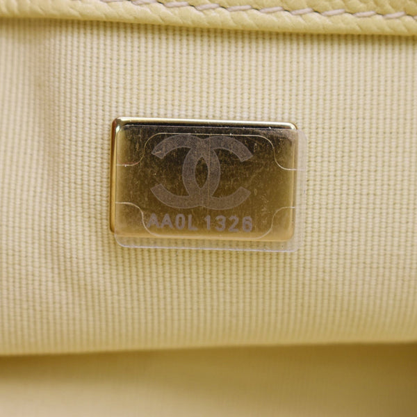 CHANEL Melody Flap Small Quilted Caviar Leather Shoulder Bag Yellow