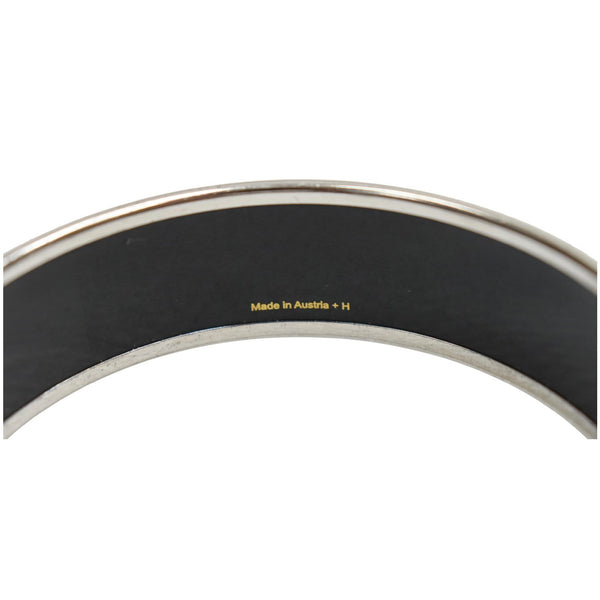 HERMES Enamel Printed Horse Riding Motif Wide Bangle Bracelet Multi