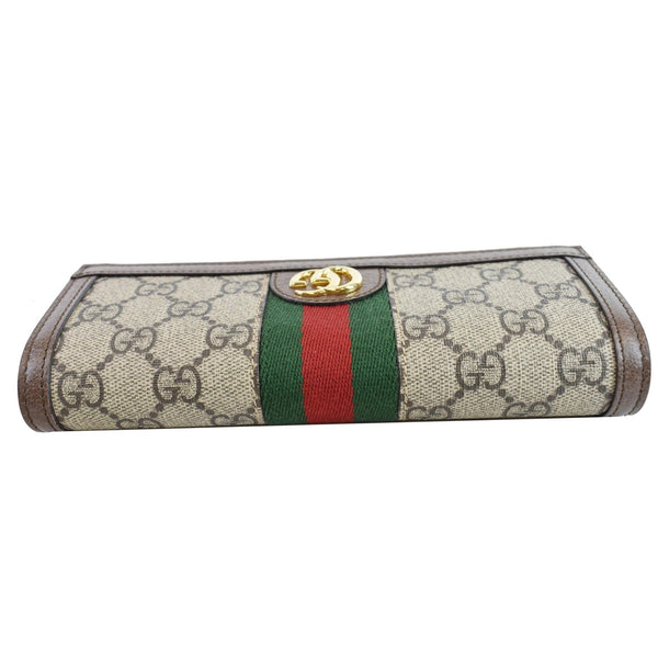 GUCCI Ophidia GG Continental Supreme Canvas Wallet Beige 523153