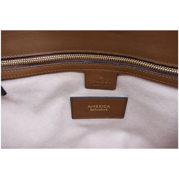 GUCCI Blind for Love GG Supreme Canvas Top Handle Crossbody Bag Maple Brown 453704