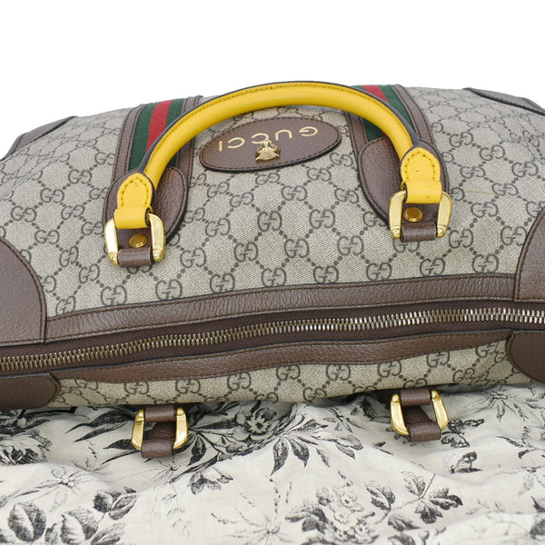 Gucci Neo Vintage Supreme Monogram Web Duffel Travel Bag