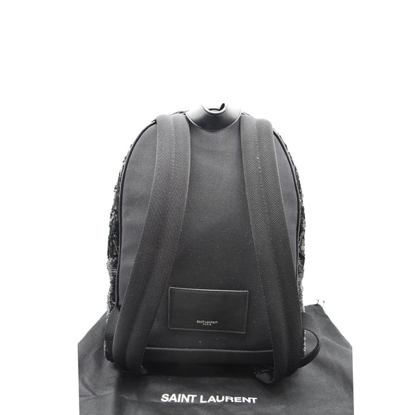 YVES SAINT LAURENT Mini City Sequin Leather Backpack Bag Black