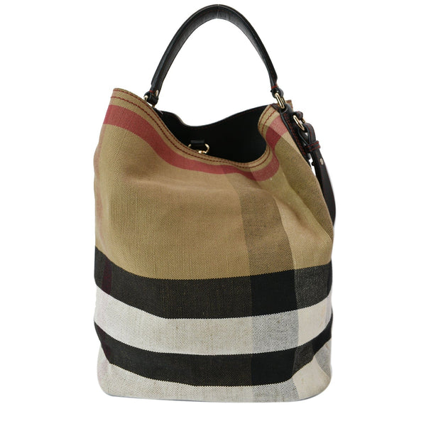 Burberry Ashby Medium Heart Check Canvas Shoulder Bag Multicolor