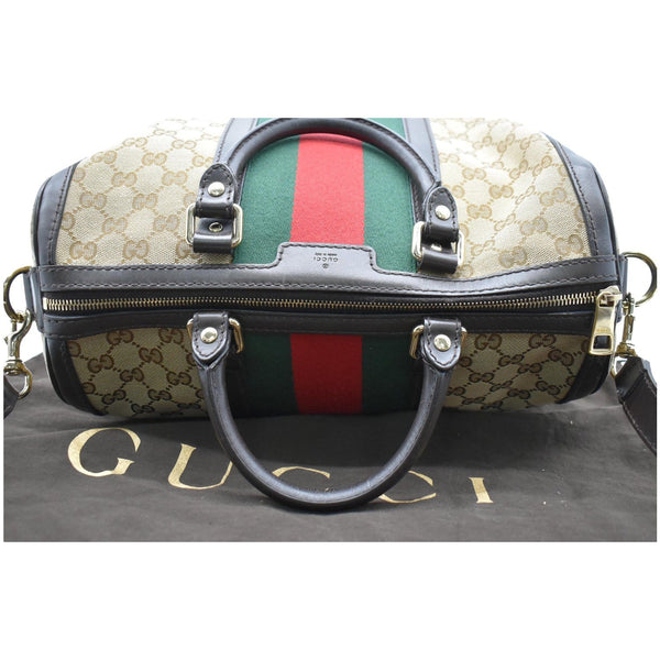 GUCCI Vintage Web Original GG Boston Satchel Bag Beige 247205