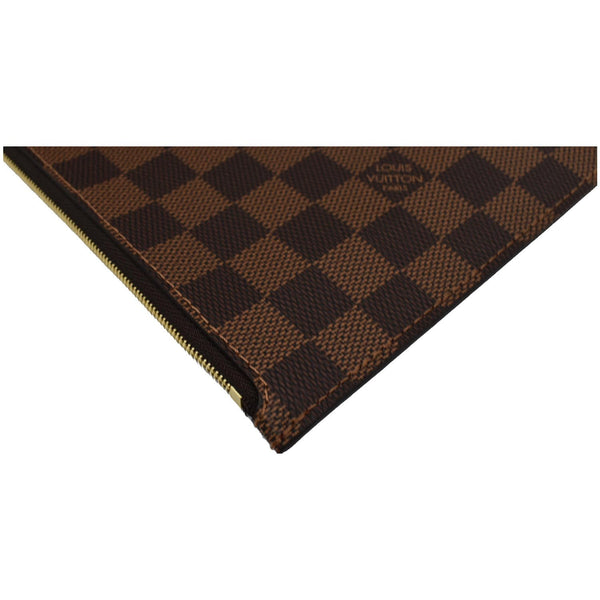 LOUIS VUITTON Neverfull MM Damier Ebene Pochette Wristlet Pouch Brown