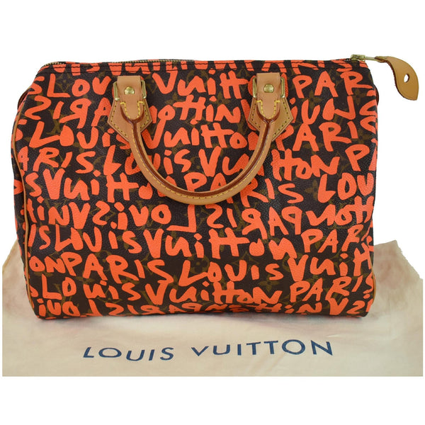 Louis Vuitton Speedy 30 Graffiti Monogram Satchel Bag - lv orange bag