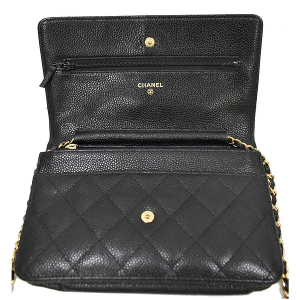 CHANEL Wallet on Chain WOC Caviar Leather Crossbody Bag Black