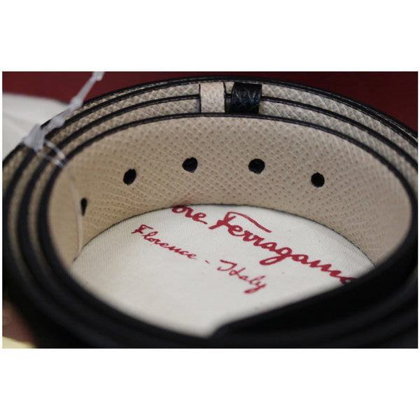 SALVATORE FERRAGAMO Gancini Buckle Reversible Belt Black Size 39