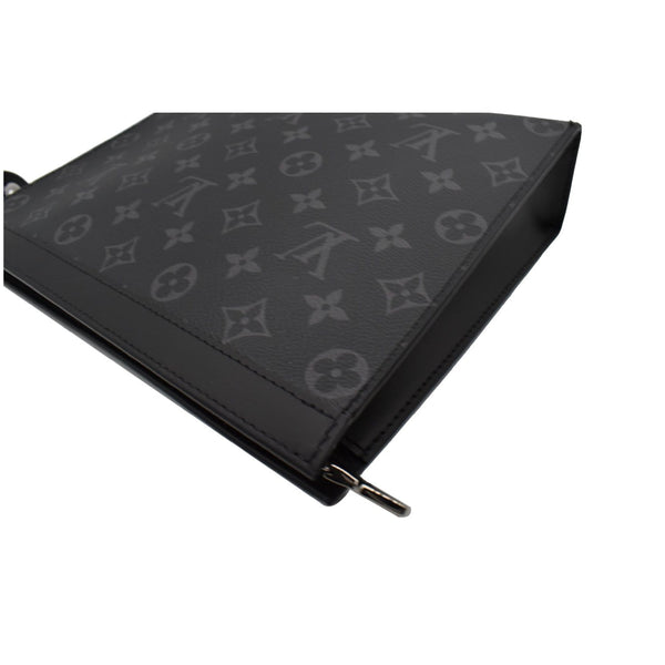 Louis Vuitton Voyage MM Monogram Eclipse Pochette Bag top corner