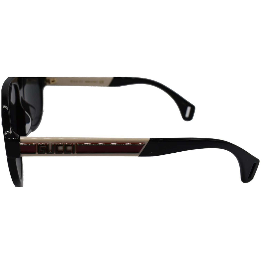 GUCCI GG0463SA 002 Black White Sunglasses Grey Lens display picture 2