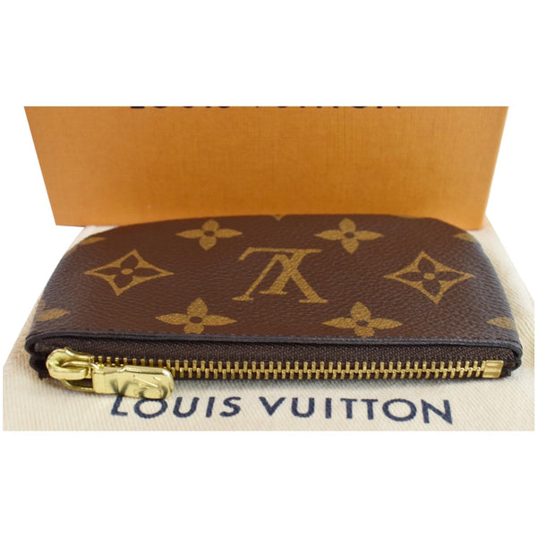 LOUIS VUITTON Monogram Canvas Pochette Key Cles Coin Case Brown